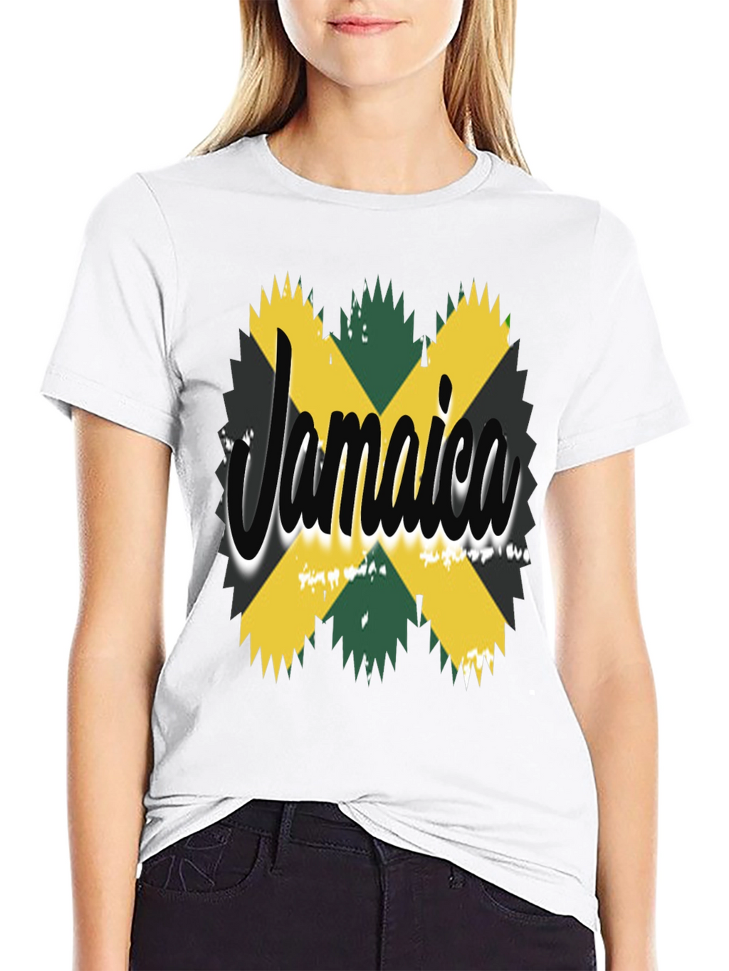 Jamaica Flag T-Shirt - Black Cotton Tee