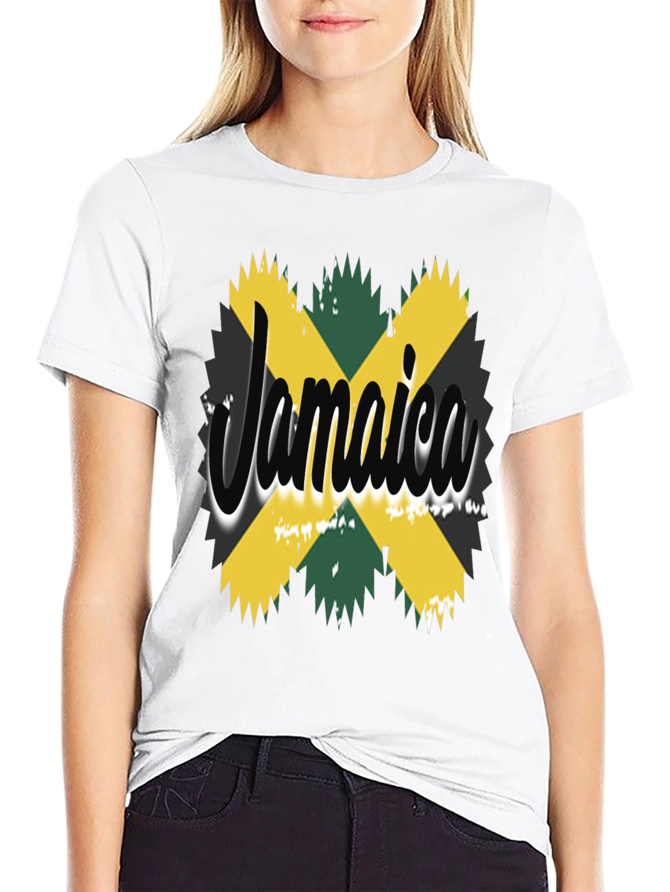 Jamaica Flag T-Shirt - Black Cotton Tee