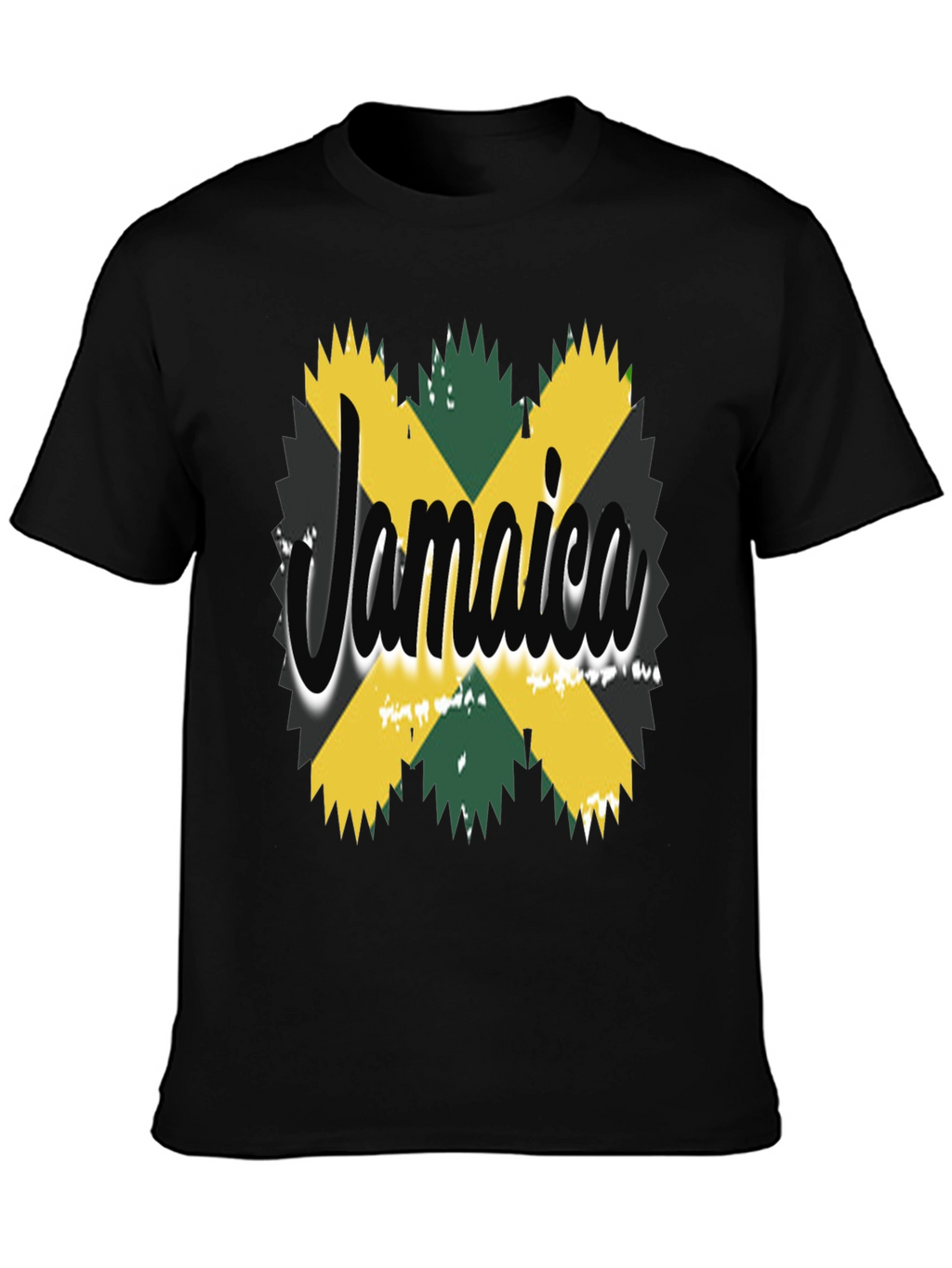 Jamaica Flag T-Shirt - Black Cotton Tee