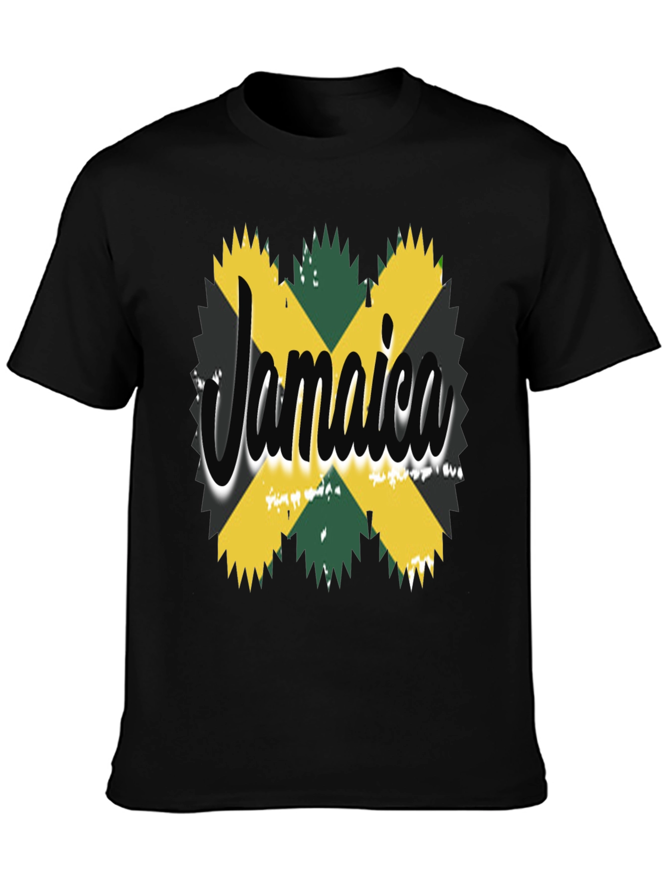 Jamaica Flag T-Shirt - Black Cotton Tee