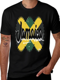 Jamaica Flag T-Shirt - Black Cotton Tee