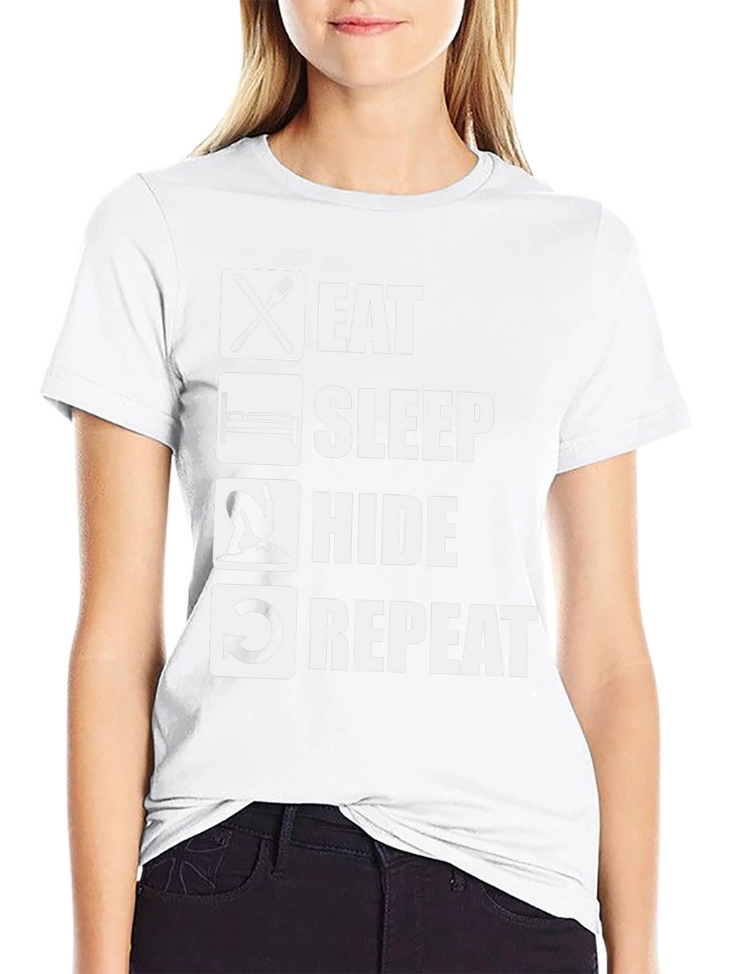 Eat Sleep Hide Repeat T-Shirt Funny Graphic Tee