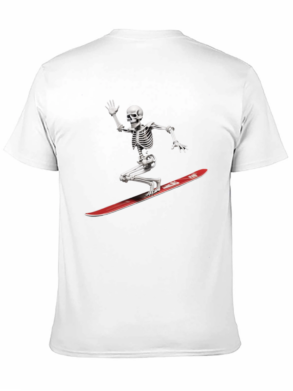 Skeleton Surfing Graphic Tee - Black Casual T-Shirt