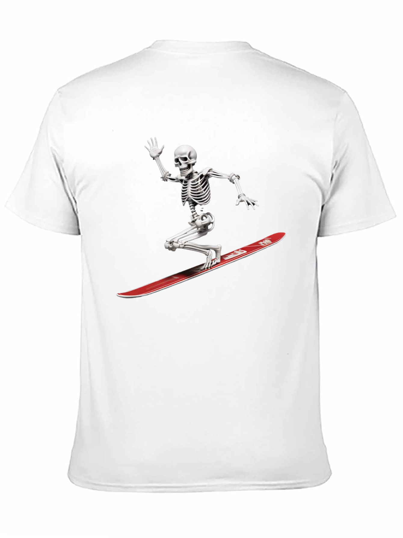 Skeleton Surfing Graphic Tee - Black Casual T-Shirt
