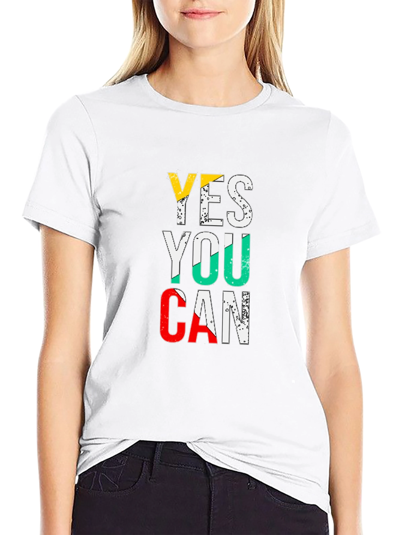Motivational Yes You Can Graphic T-Shirt