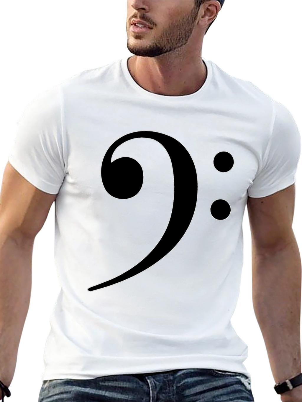 Bass Clef Graphic Tee - Music Lovers Black T-Shirt