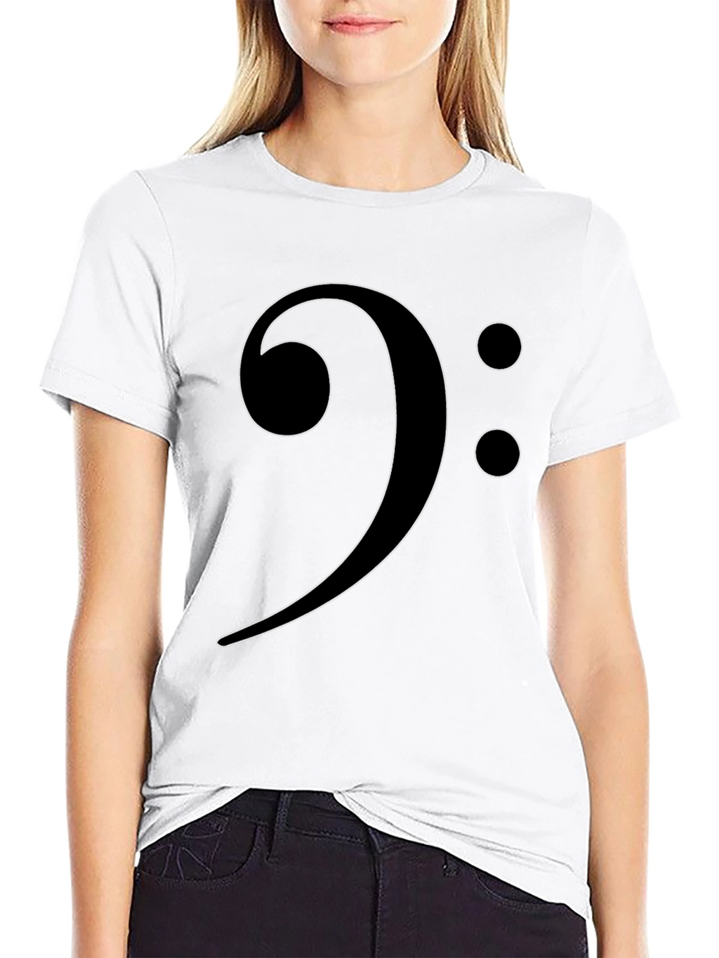 Bass Clef Graphic Tee - Music Lovers Black T-Shirt