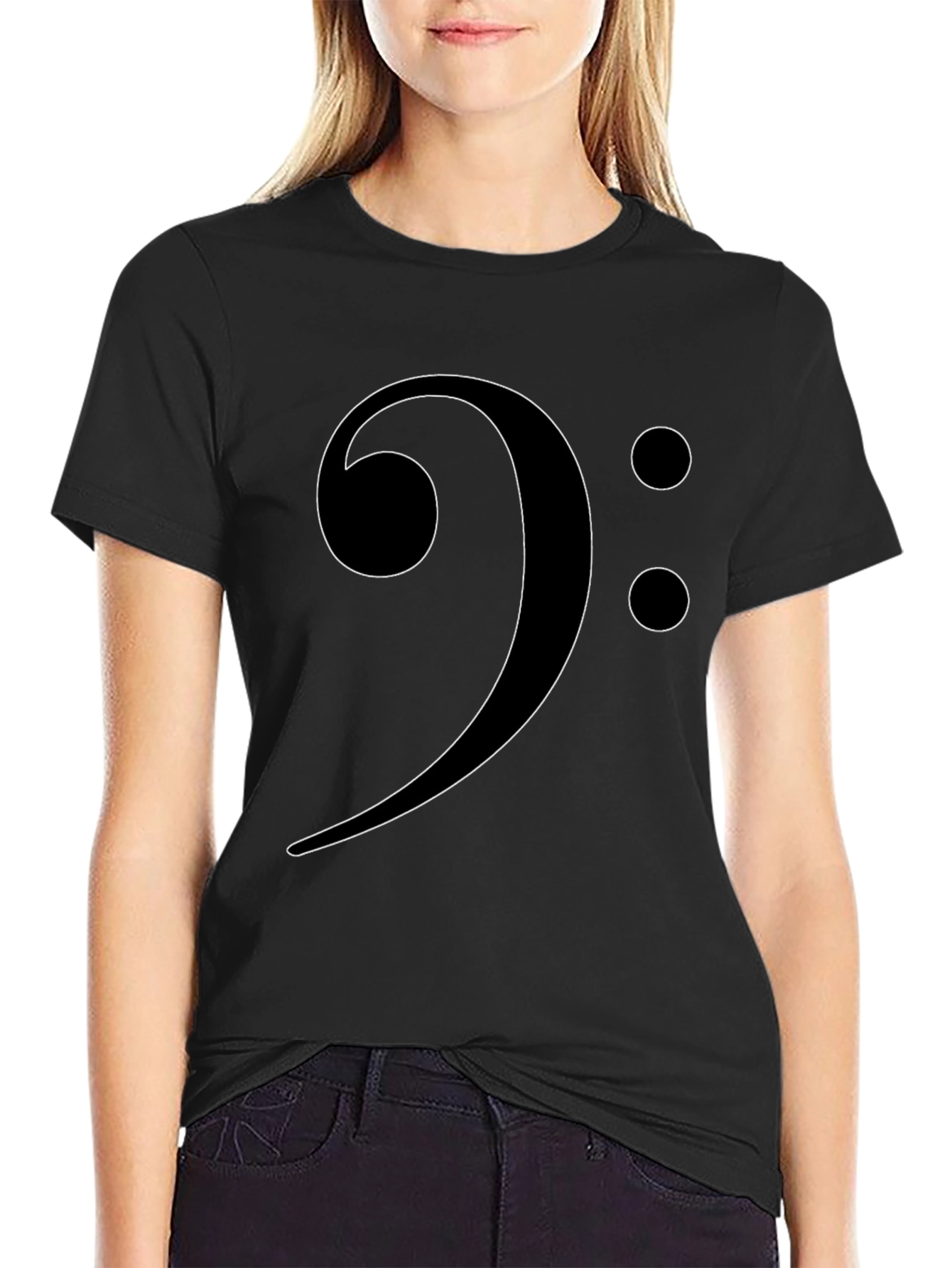 Bass Clef Graphic Tee - Music Lovers Black T-Shirt
