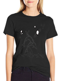 Dolphin in Space Graphic T-Shirt - Black Cotton Tee