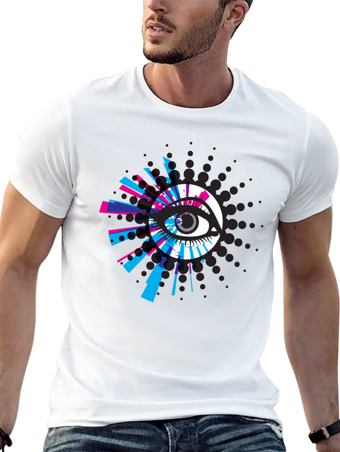 Eye-Catching Graphic Print Black T-Shirt