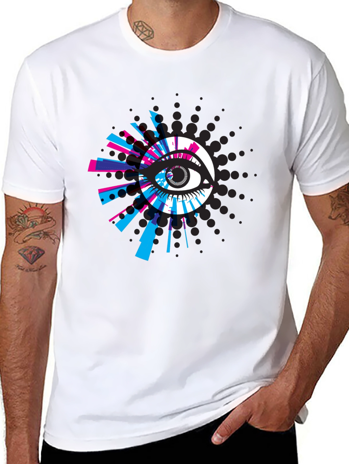 Eye-Catching Graphic Print Black T-Shirt