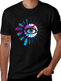 Eye-Catching Graphic Print Black T-Shirt