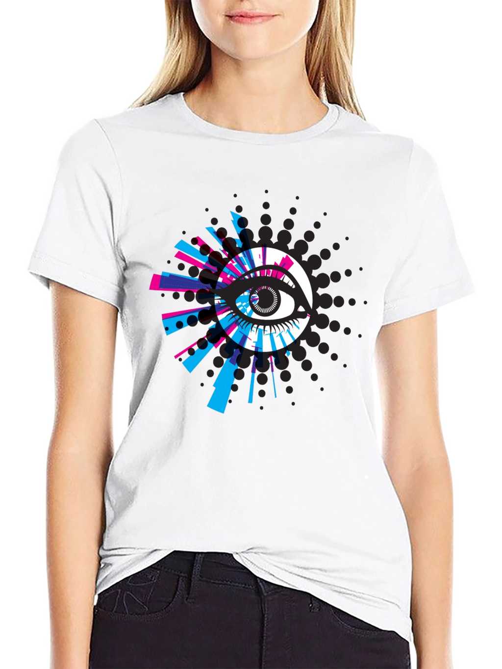 Eye-Catching Graphic Print Black T-Shirt