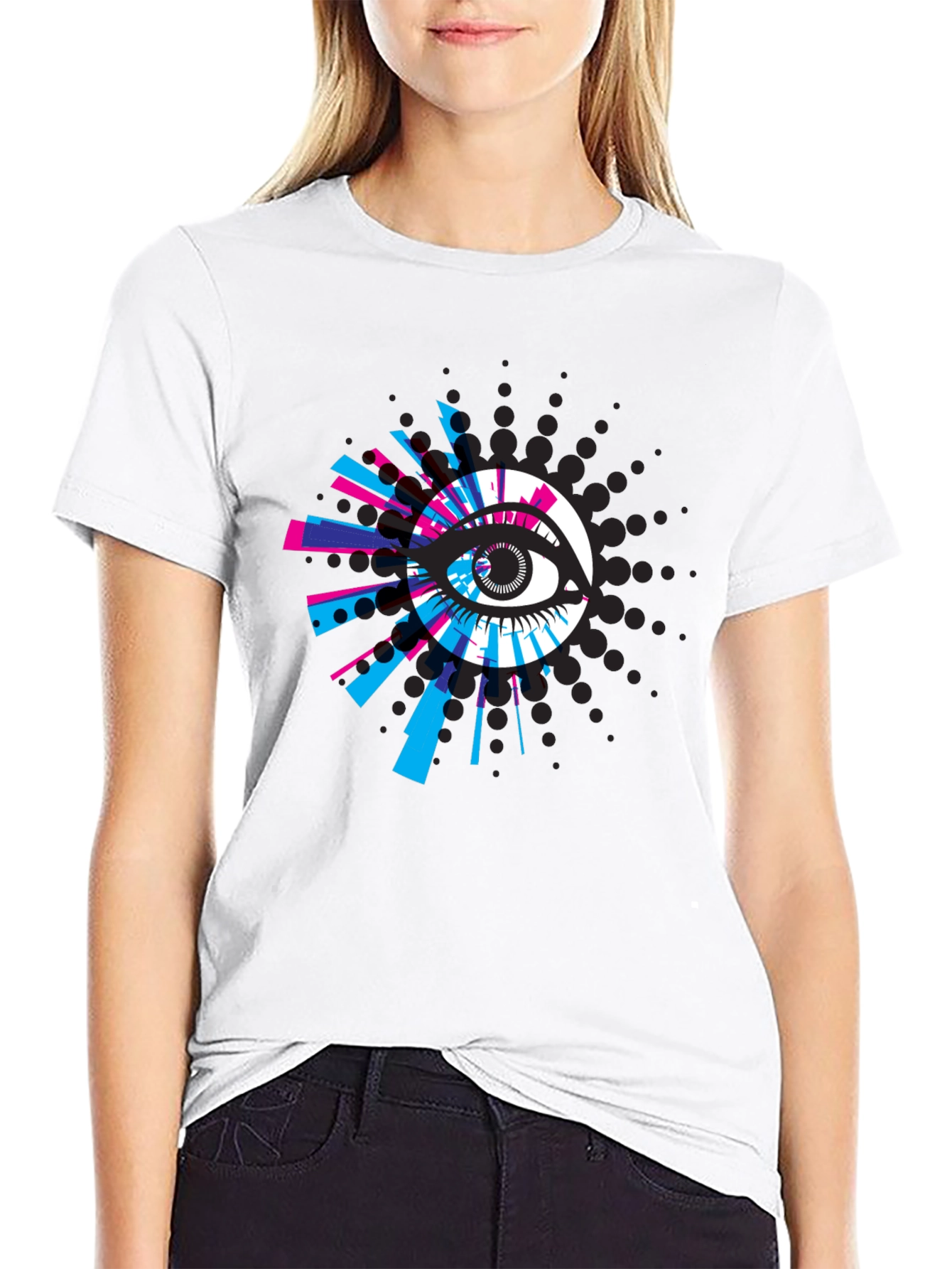 Eye-Catching Graphic Print Black T-Shirt