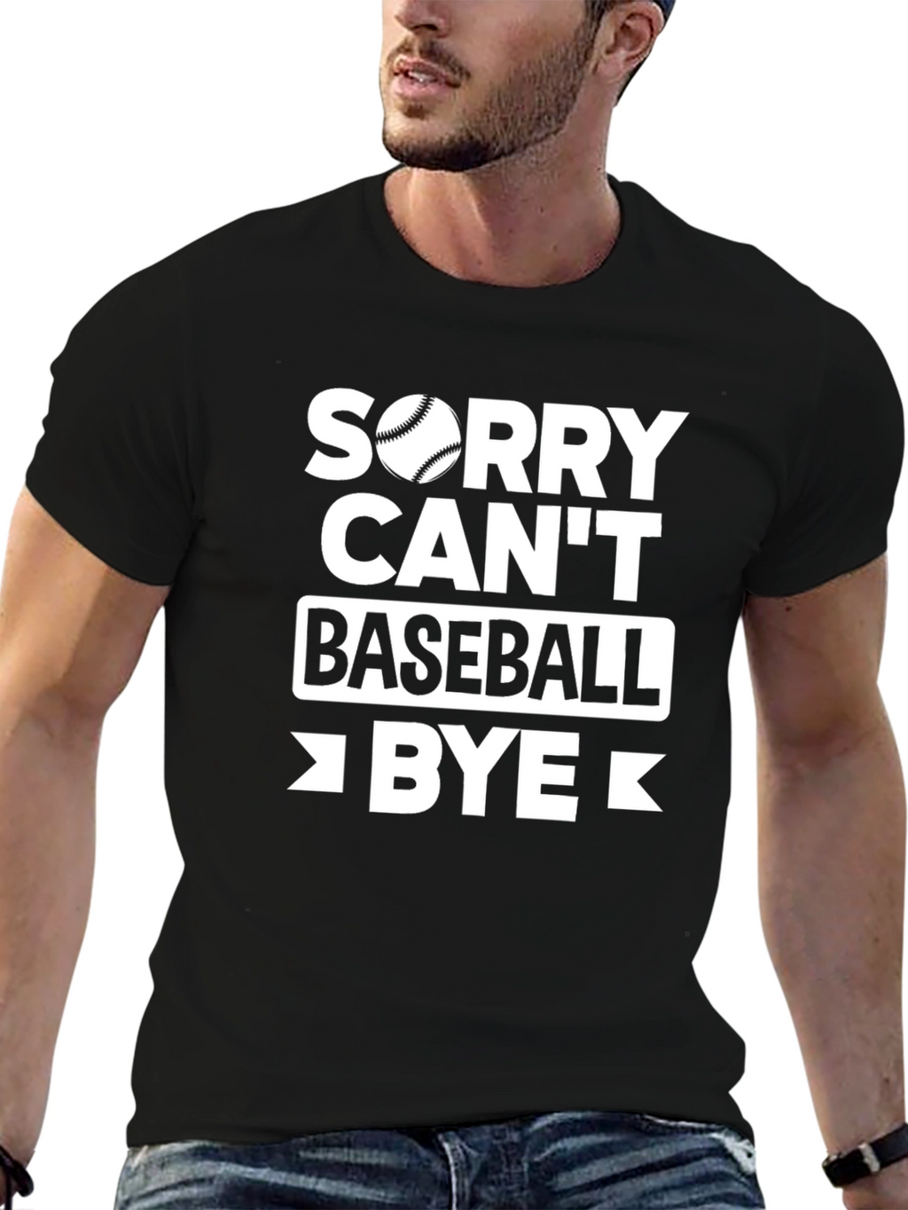 Sorry Cant Baseball Graphic T-Shirt