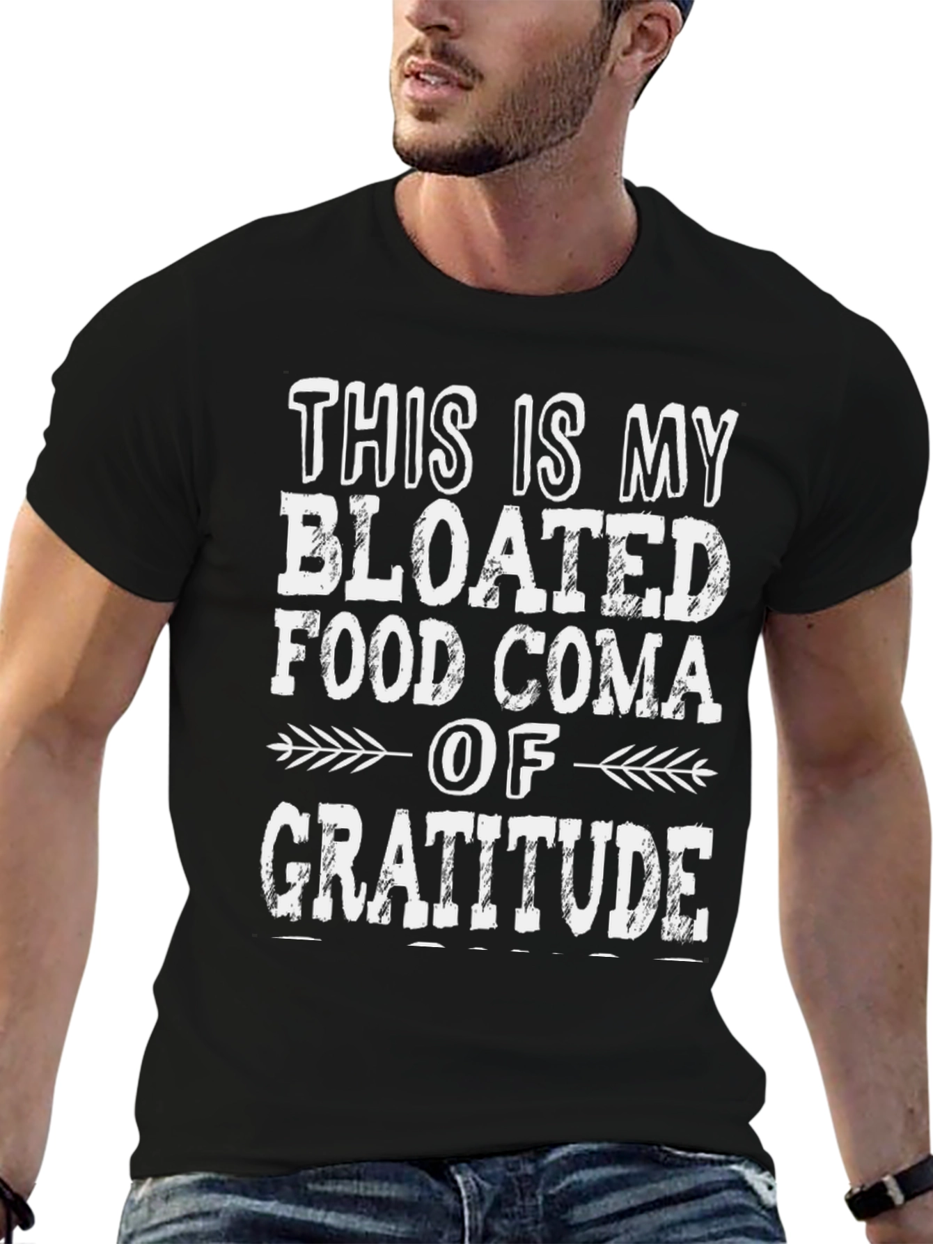 Bloated Food Coma Gratitude T-Shirt - Thanksgiving Tee