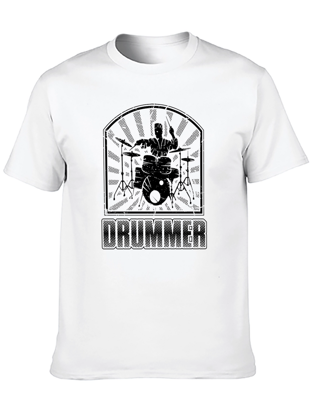 Drummer Graphic Tee - Black Cotton T-Shirt