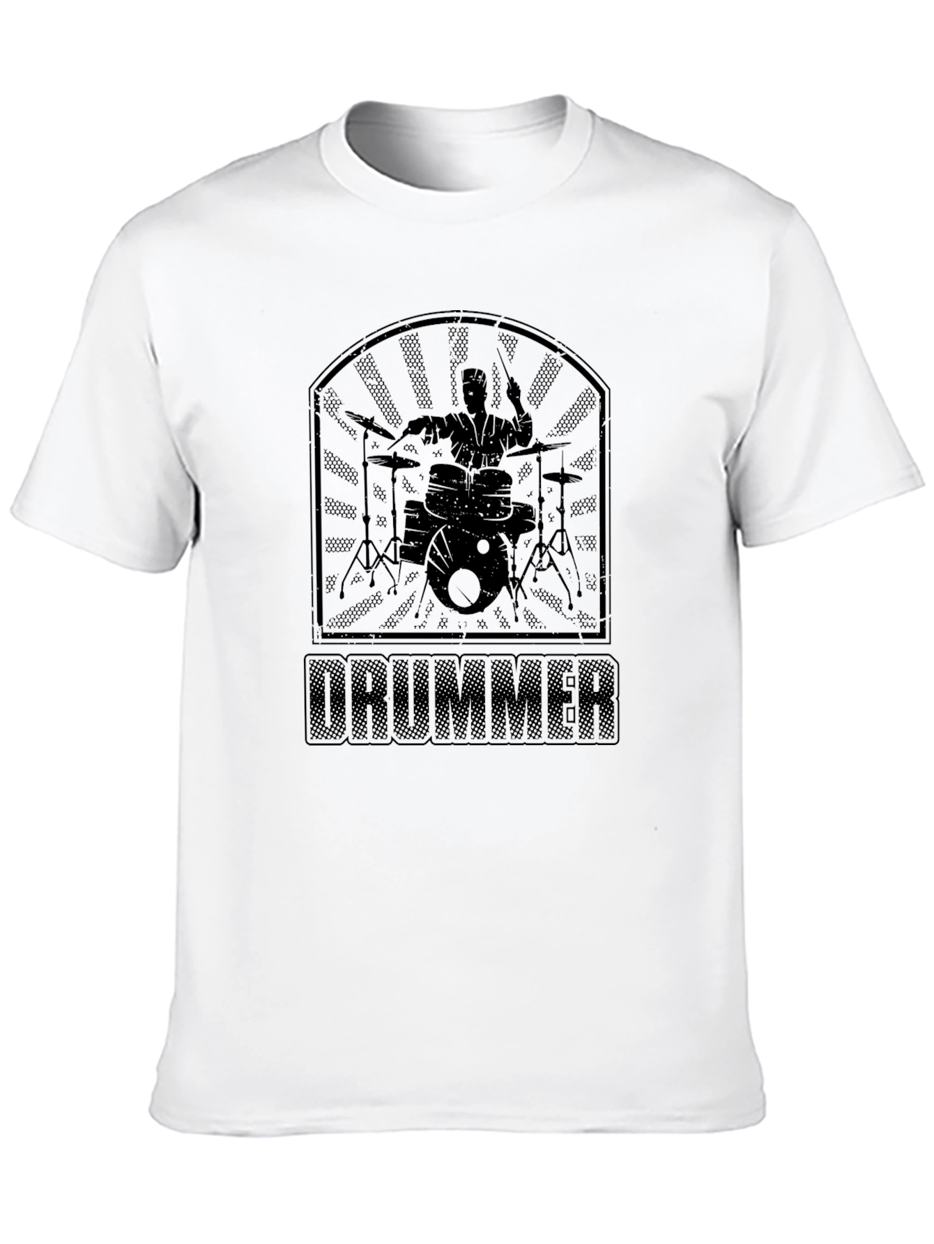 Drummer Graphic Tee - Black Cotton T-Shirt