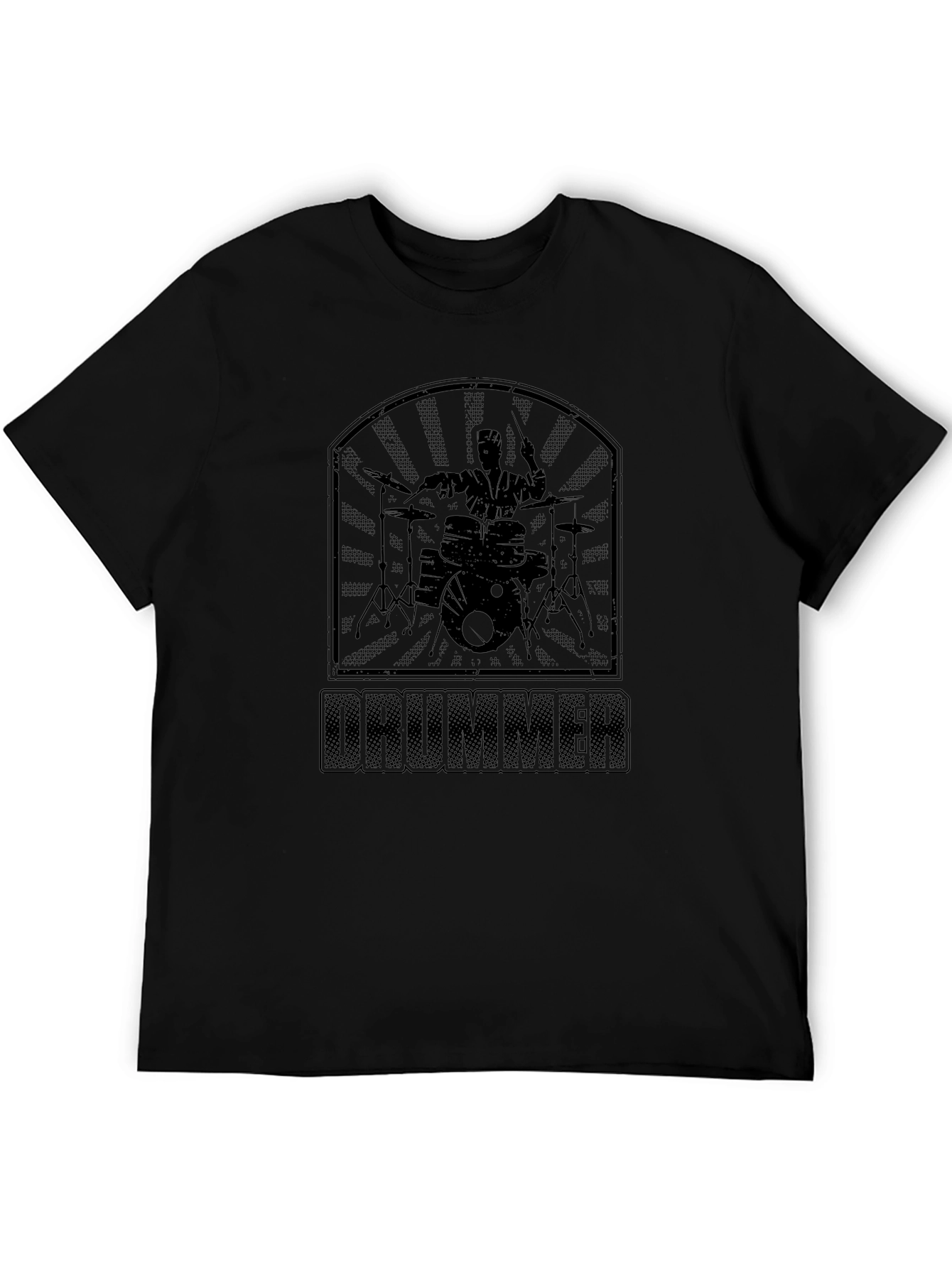 Drummer Graphic Tee - Black Cotton T-Shirt