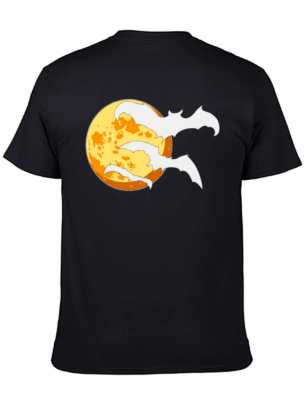 Halloween Bat Moon Black T-Shirt