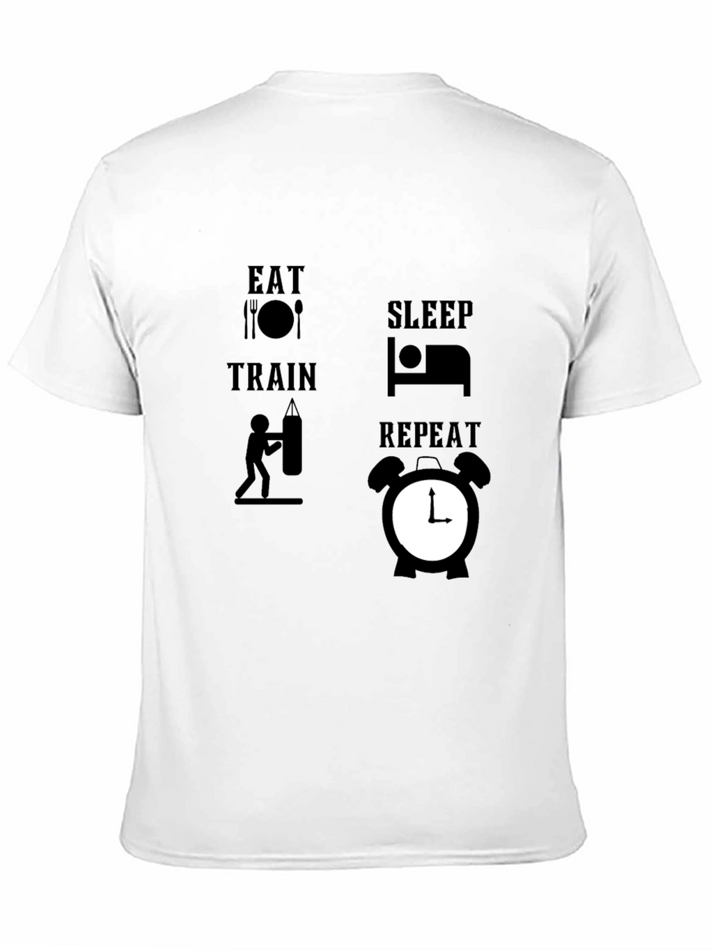 Eat Sleep Train Repeat Black Graphic Tee