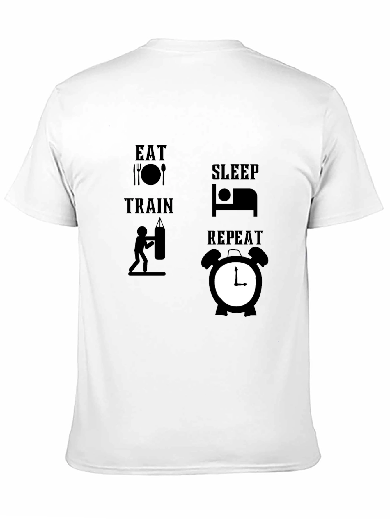 Eat Sleep Train Repeat Black Graphic Tee