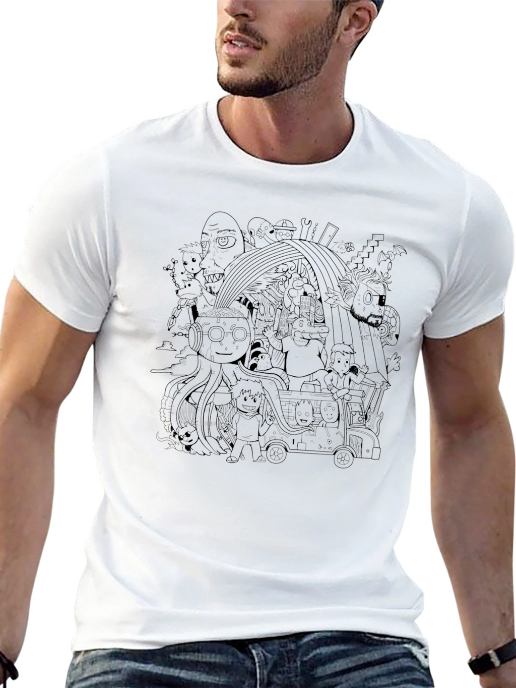 Doodle Graphic Print T-Shirt