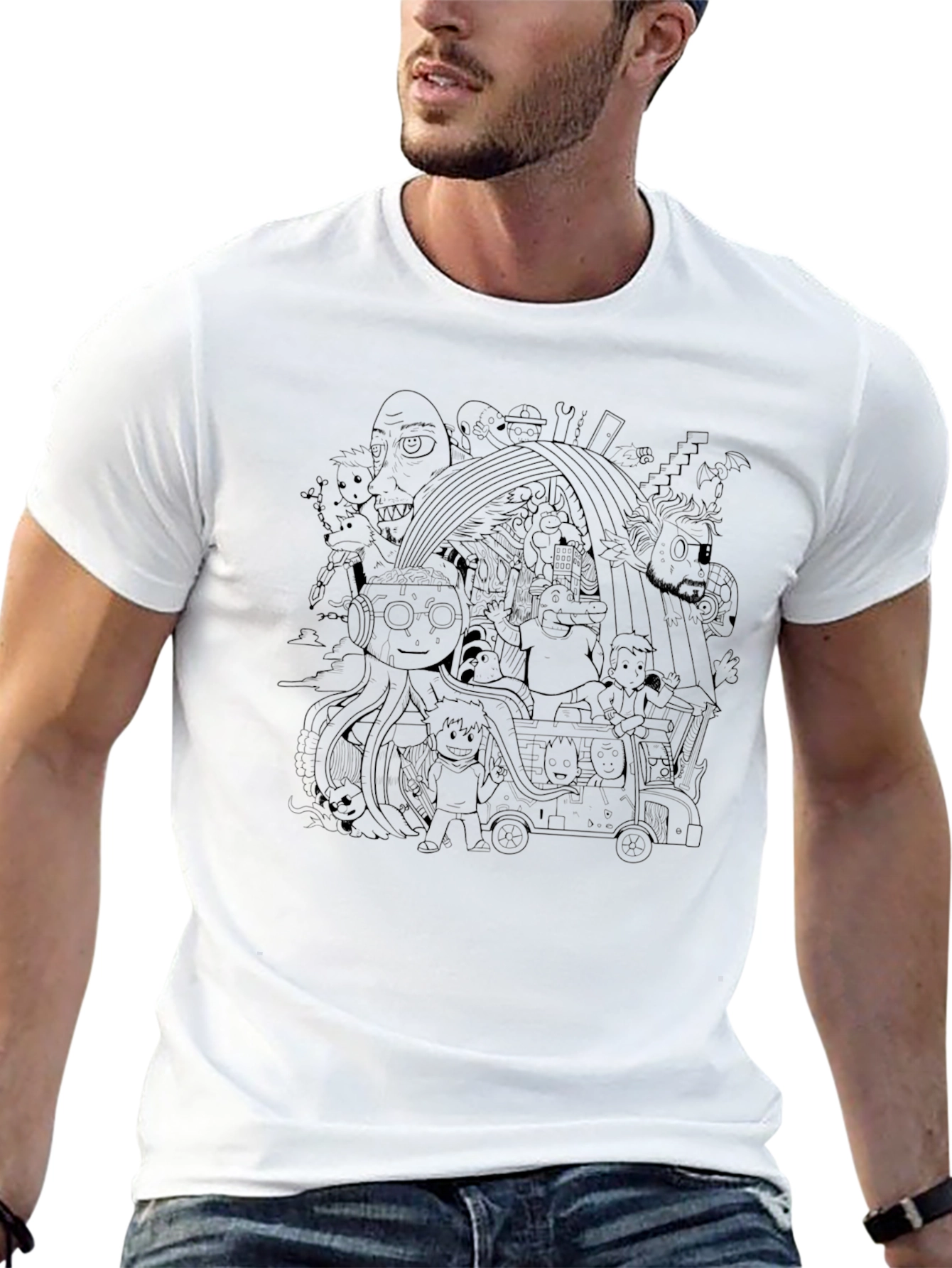 Doodle Graphic Print T-Shirt