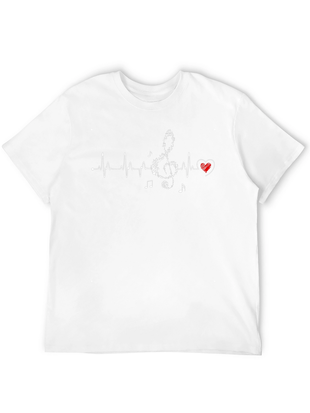 Music Heartbeat T-Shirt - Black Crew Neck Tee