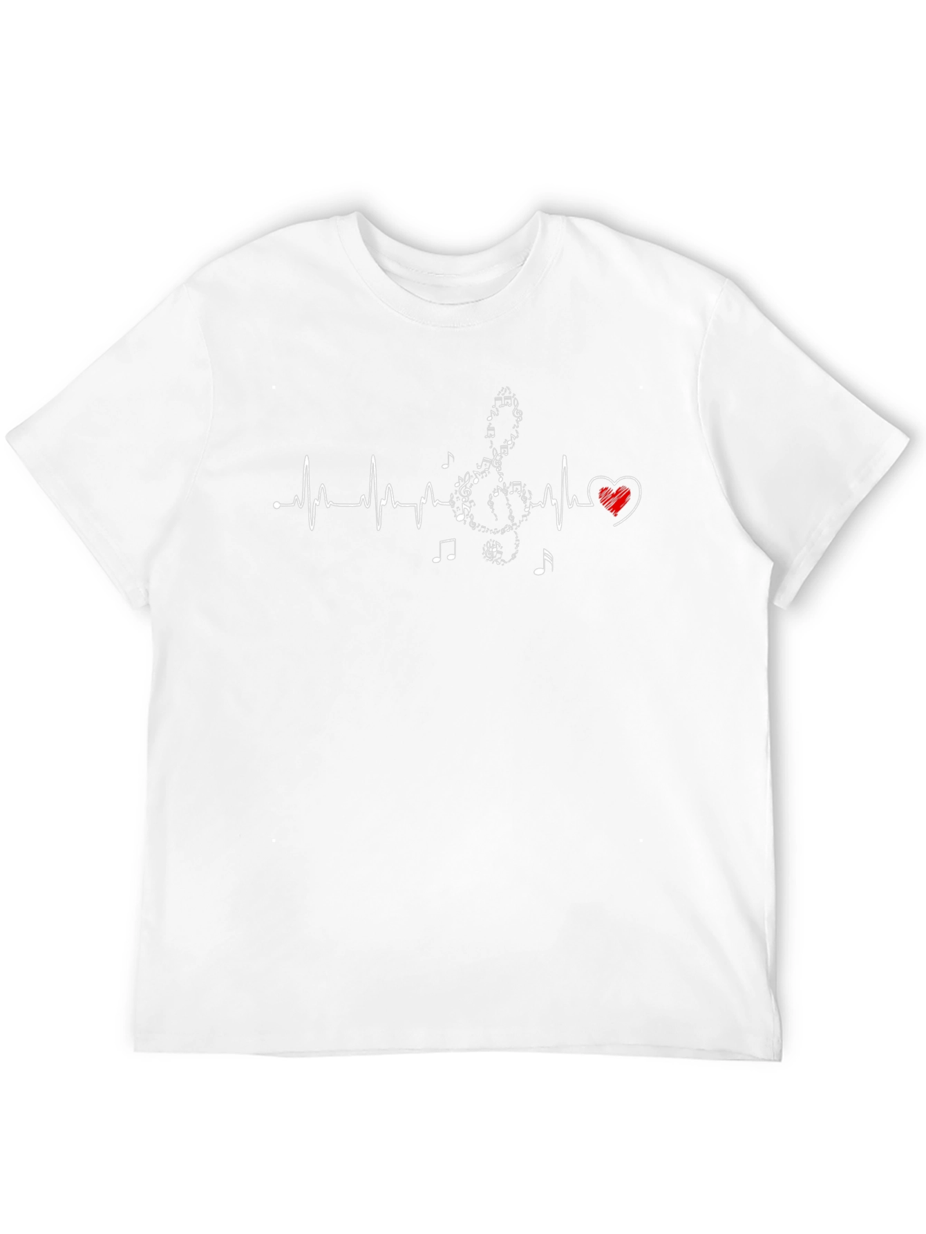 Music Heartbeat T-Shirt - Black Crew Neck Tee