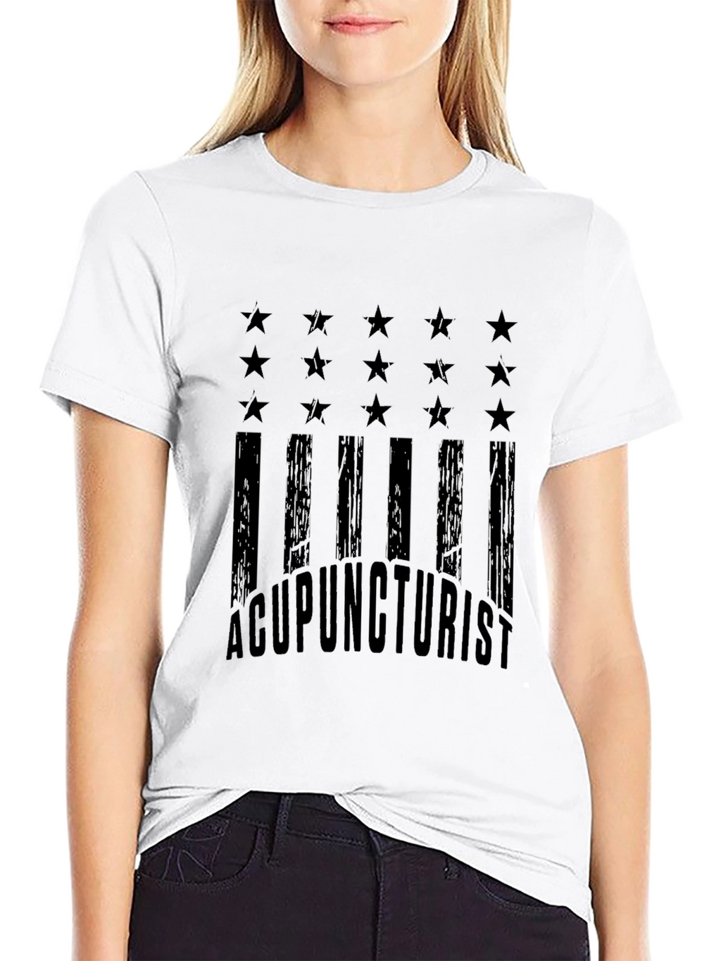 Acupuncturist American Flag Graphic T-Shirt