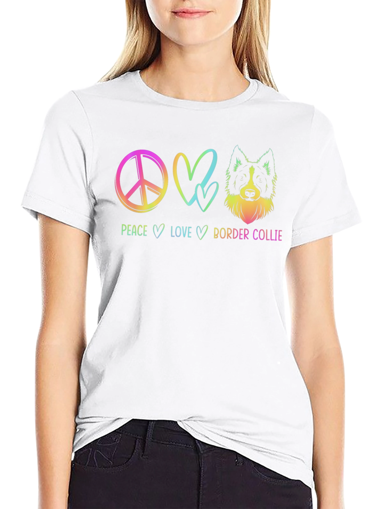 Peace Love Border Collie T-Shirt