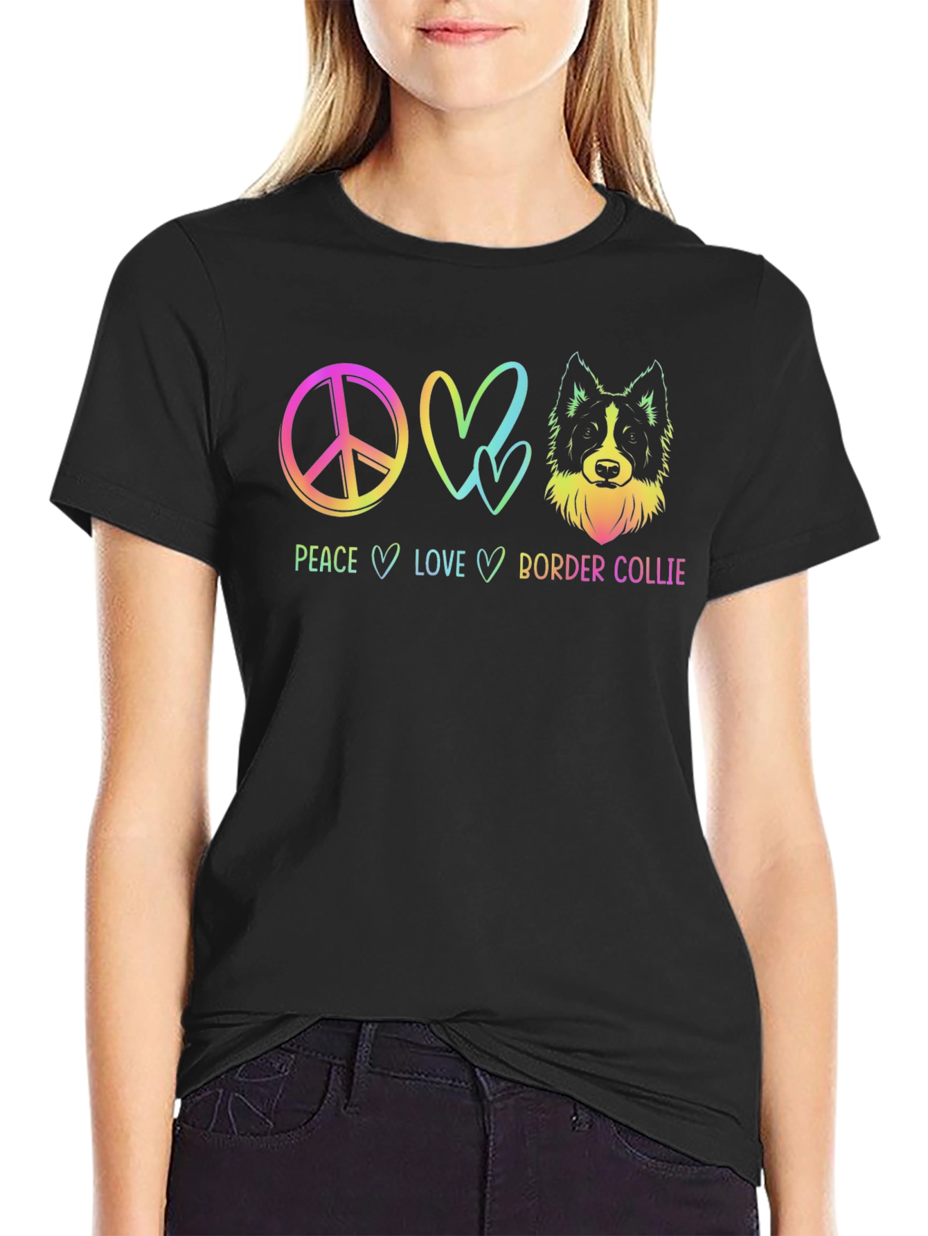 Peace Love Border Collie T-Shirt