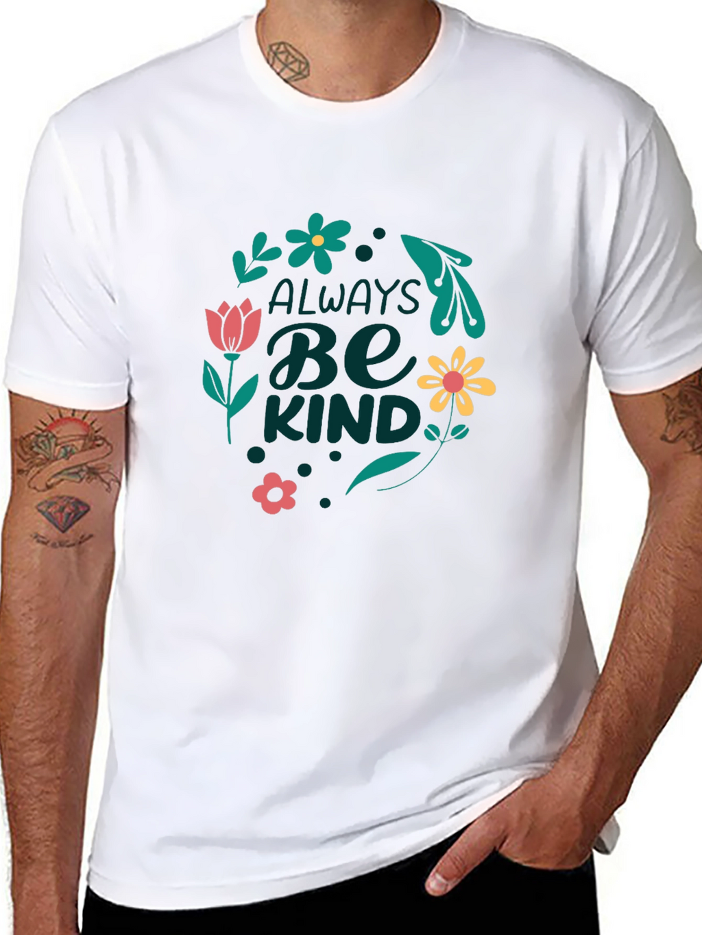 Always Be Kind Graphic Tee - Black Casual T-Shirt