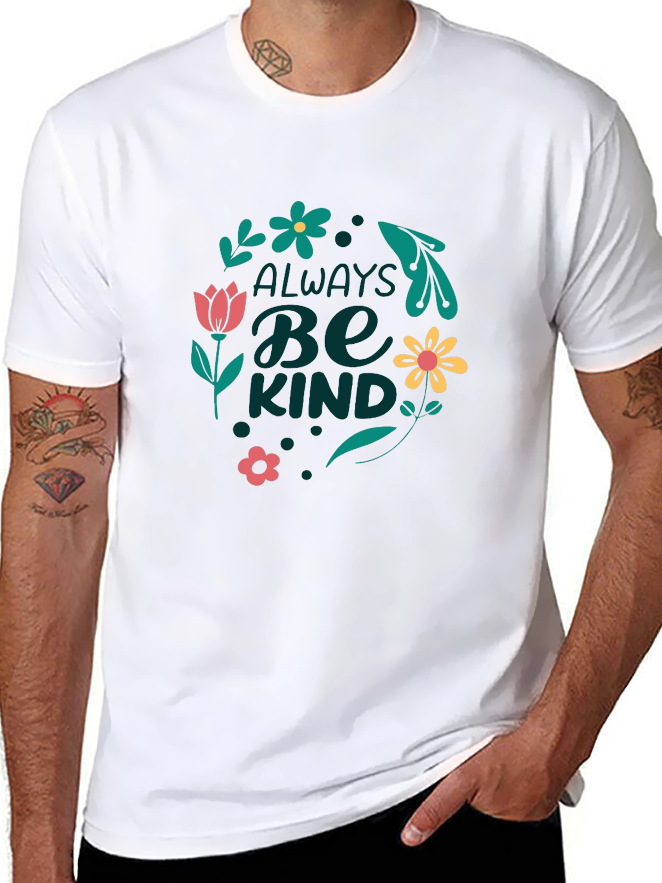 Always Be Kind Graphic Tee - Black Casual T-Shirt