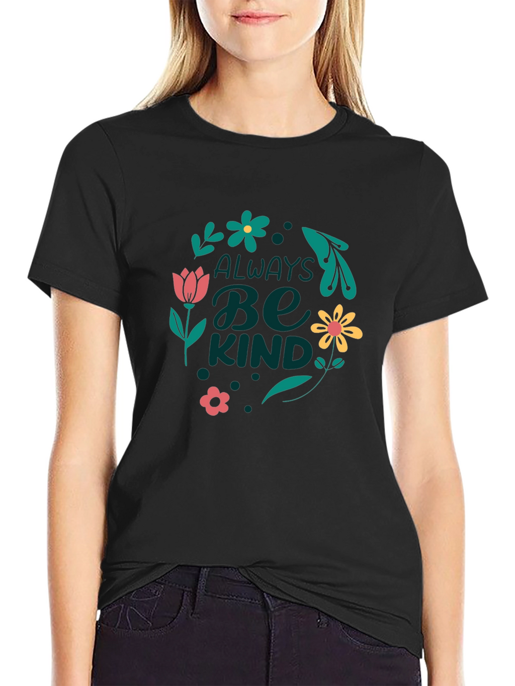 Always Be Kind Graphic Tee - Black Casual T-Shirt