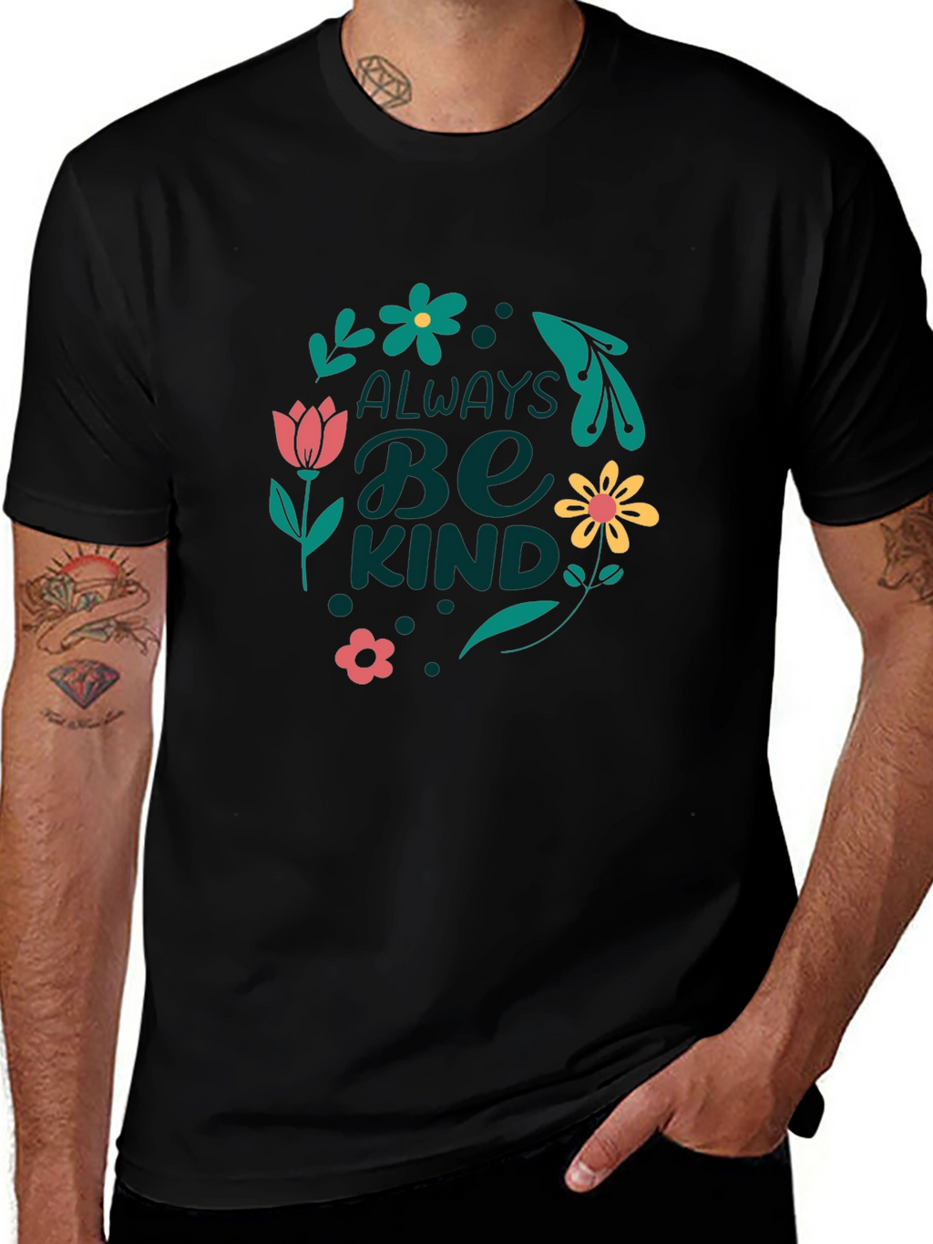 Always Be Kind Graphic Tee - Black Casual T-Shirt