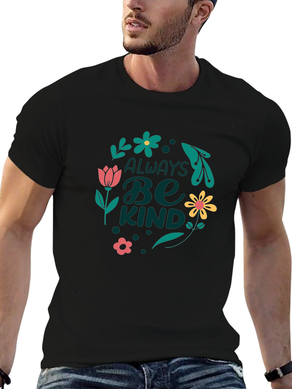 Always Be Kind Graphic Tee - Black Casual T-Shirt