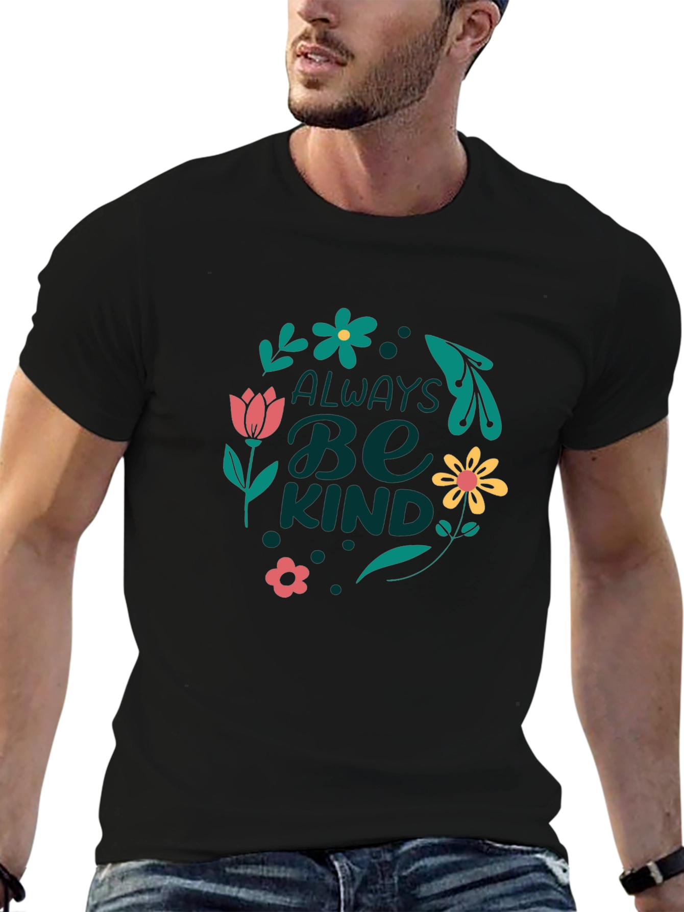 Always Be Kind Graphic Tee - Black Casual T-Shirt