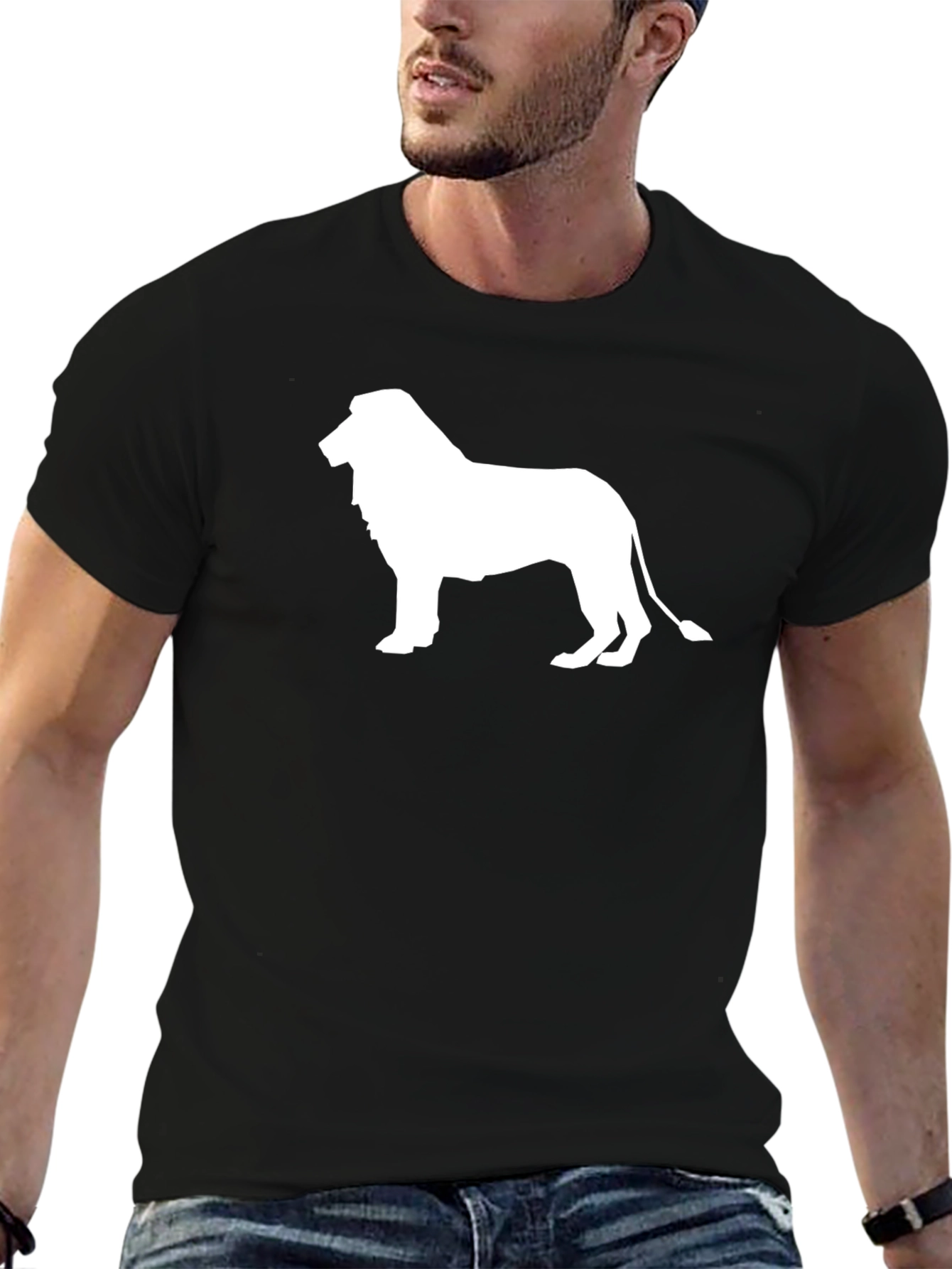 Lion Silhouette Black T-Shirt
