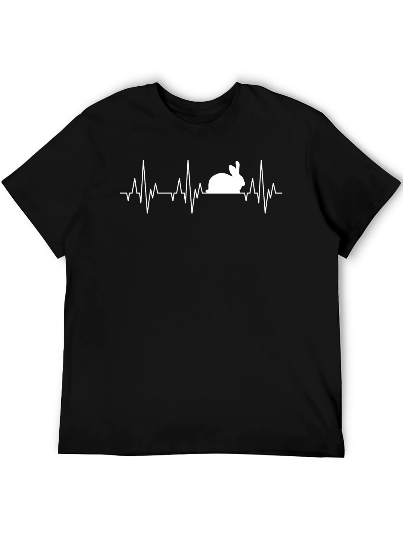 Rabbit Heartbeat T-Shirt - Black
