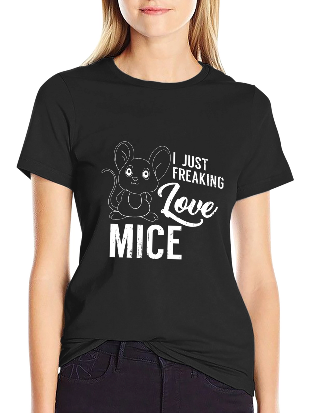 I Just Freaking Love Mice Black T-Shirt
