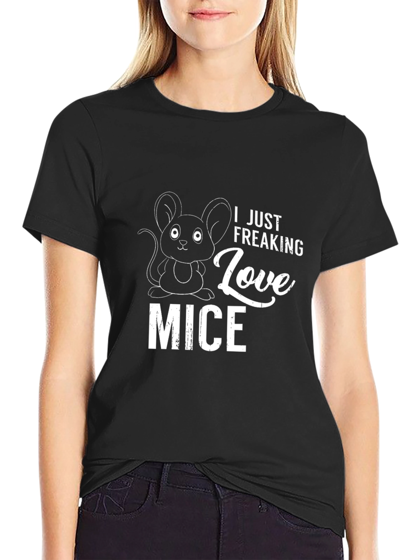 I Just Freaking Love Mice Black T-Shirt