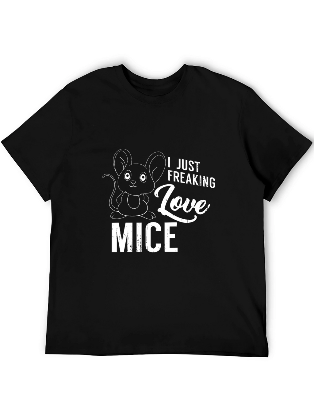 I Just Freaking Love Mice Black T-Shirt