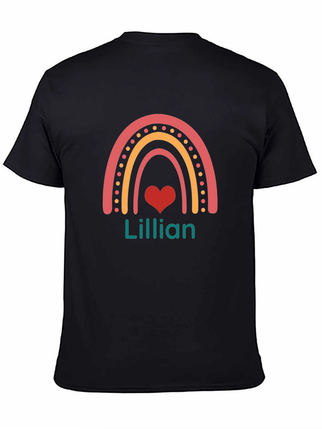 Personalized Lillian Rainbow Heart T-Shirt