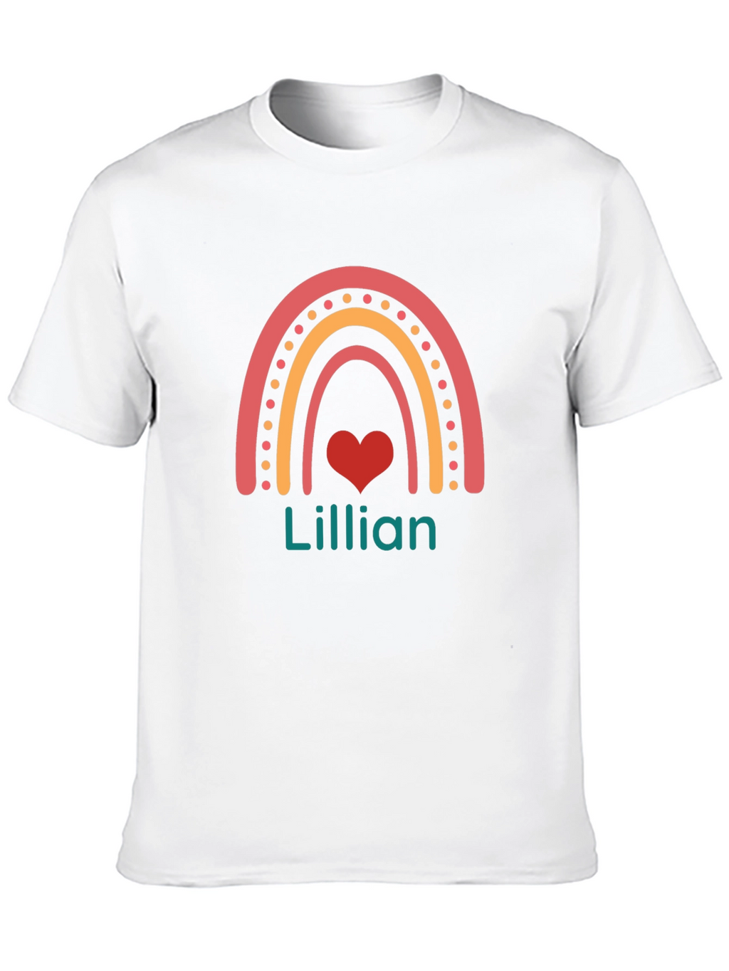 Personalized Lillian Rainbow Heart T-Shirt