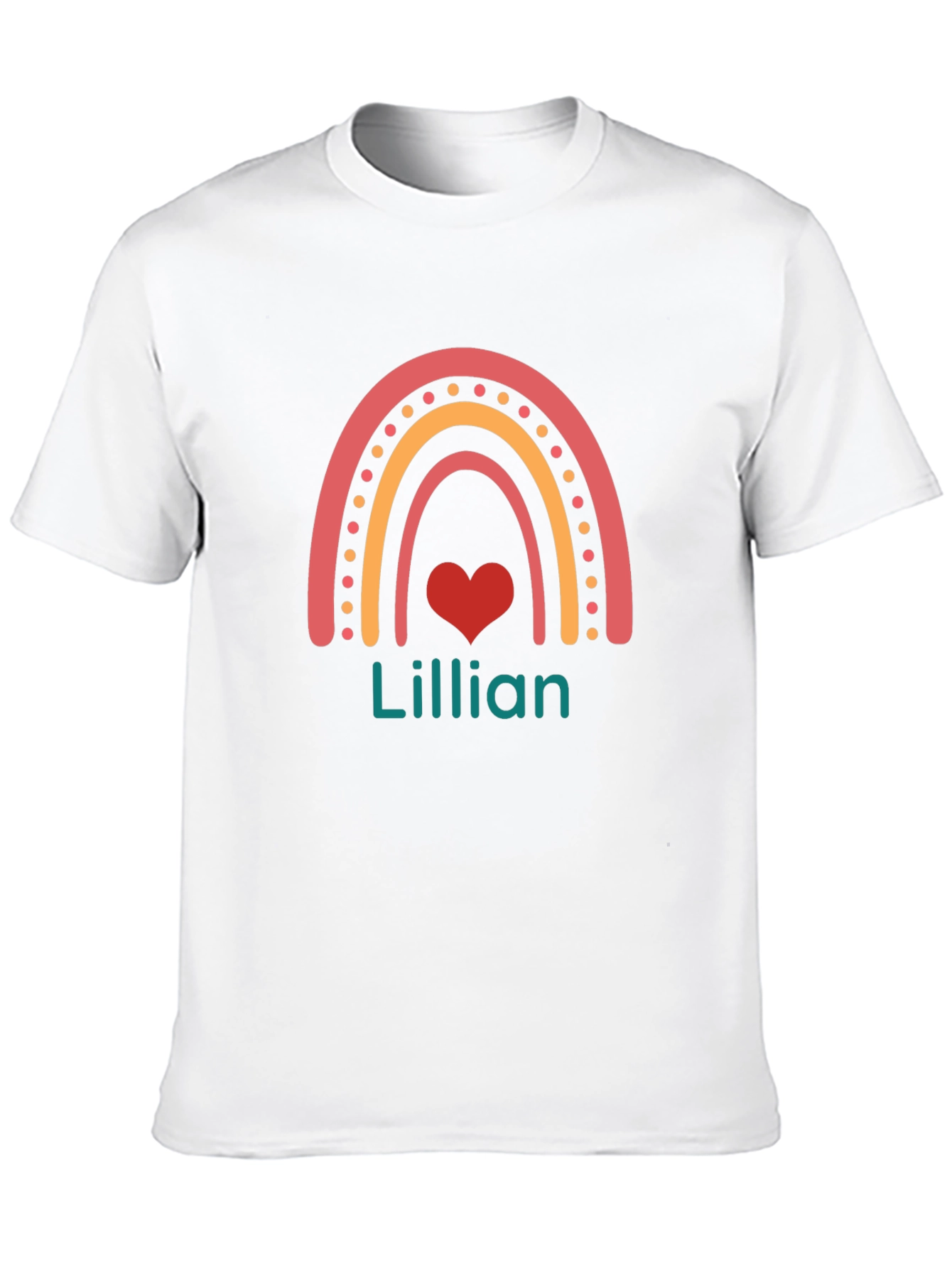 Personalized Lillian Rainbow Heart T-Shirt