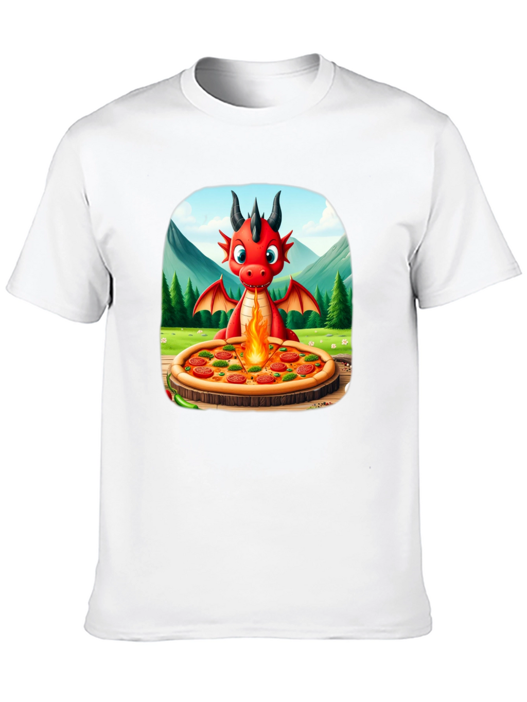 Dragon Pizza T-Shirt - Fun Graphic Tee