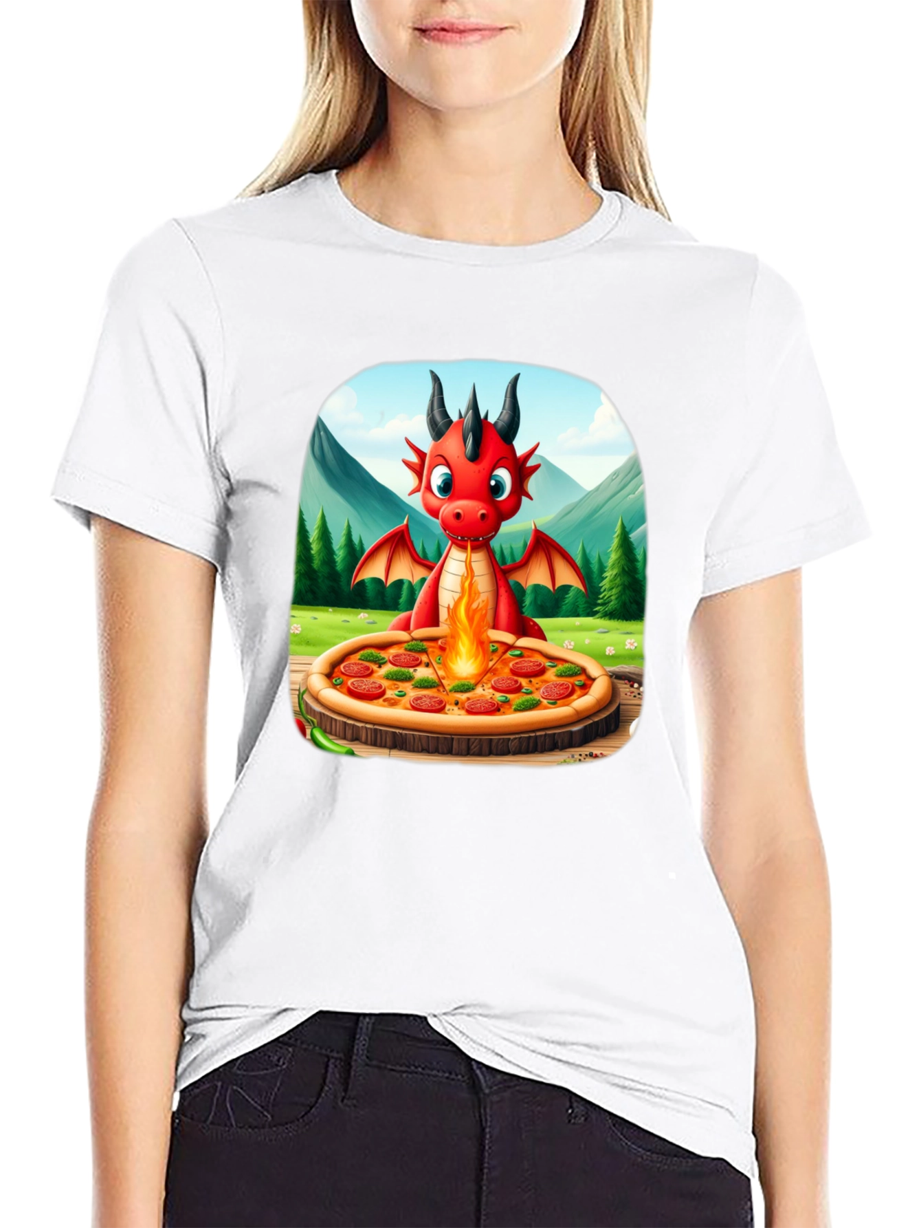 Dragon Pizza T-Shirt - Fun Graphic Tee