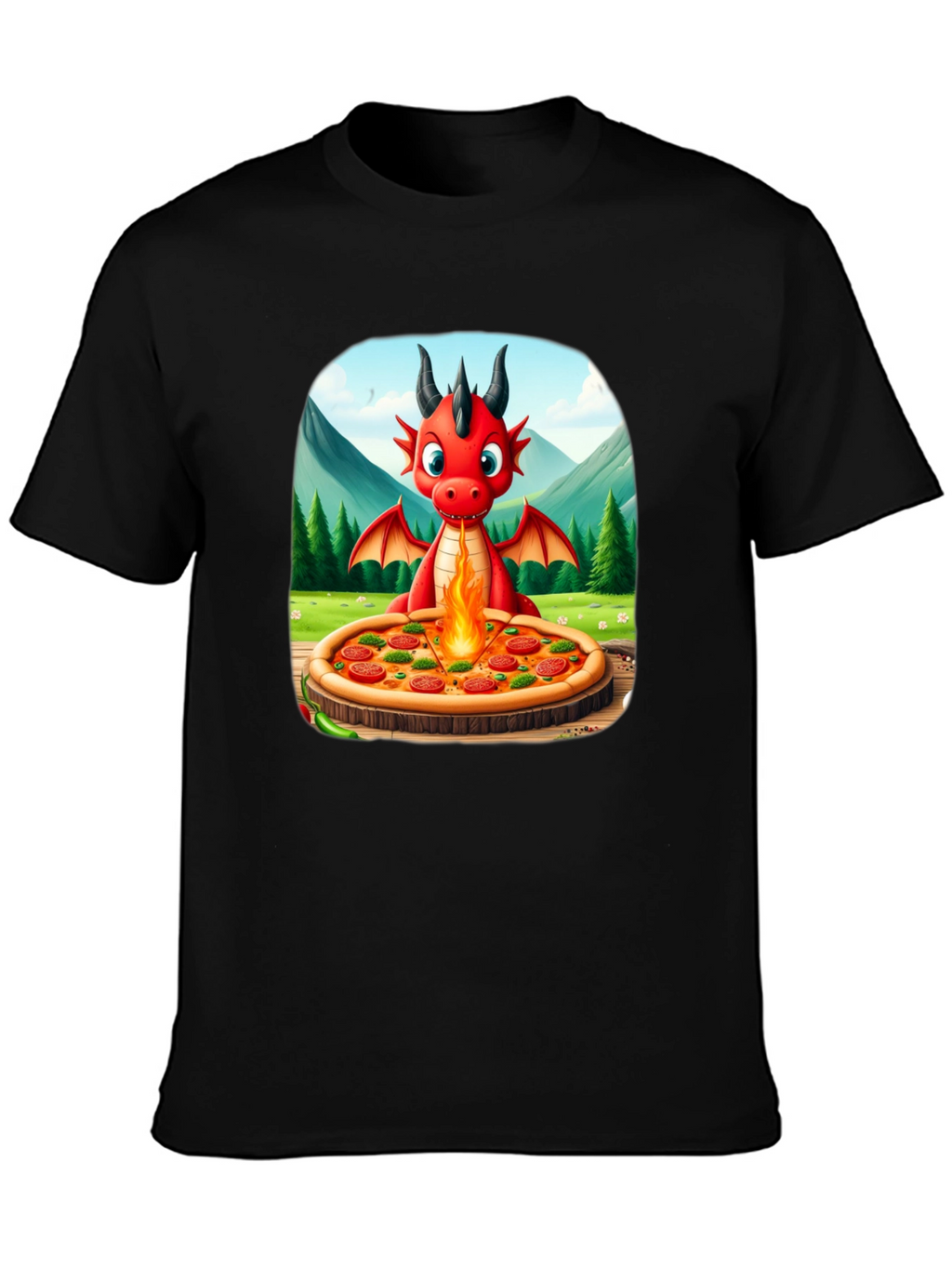 Dragon Pizza T-Shirt - Fun Graphic Tee